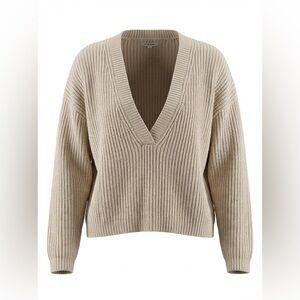 PacSun Crop Cream V-Neck Ribbed Sweater